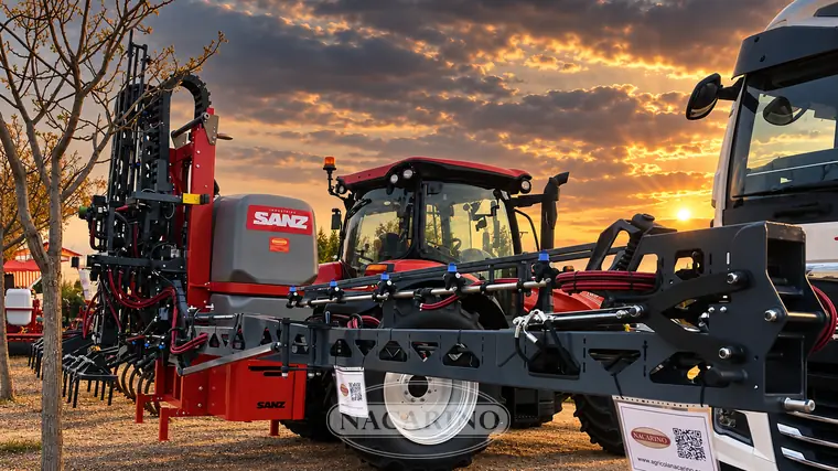 Pulverizador suspendido de barras montado en tractor, expuesto por Nacarino