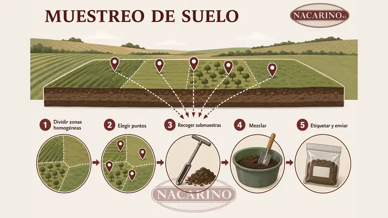 Pasos para tomar una muestra representativa de suelo agrícola